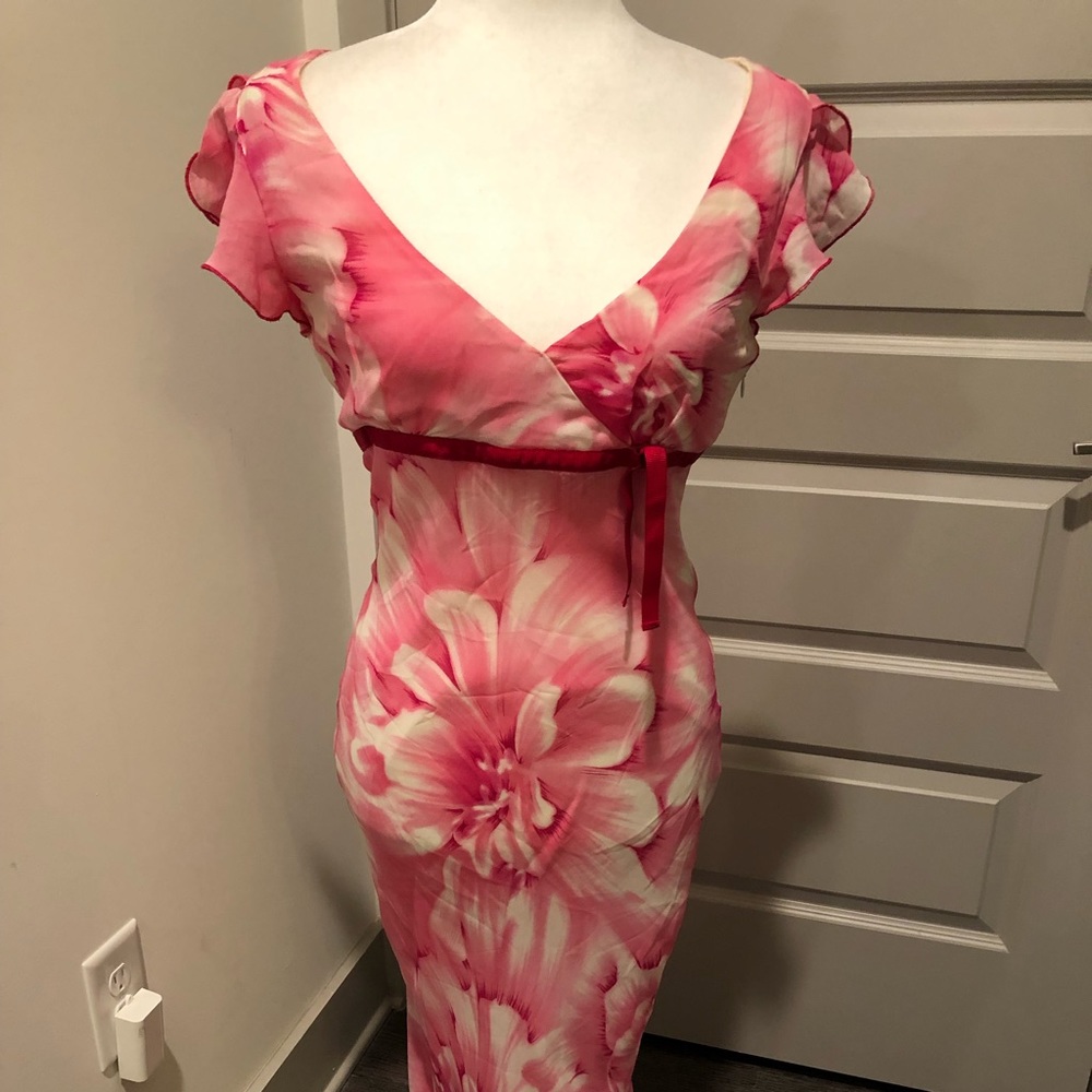Lined Pink Floral Dress from Italy